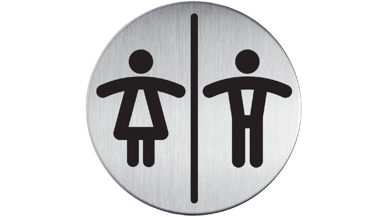 Infobord pictogram Durable 4920 toileten D/H rond 83Mm