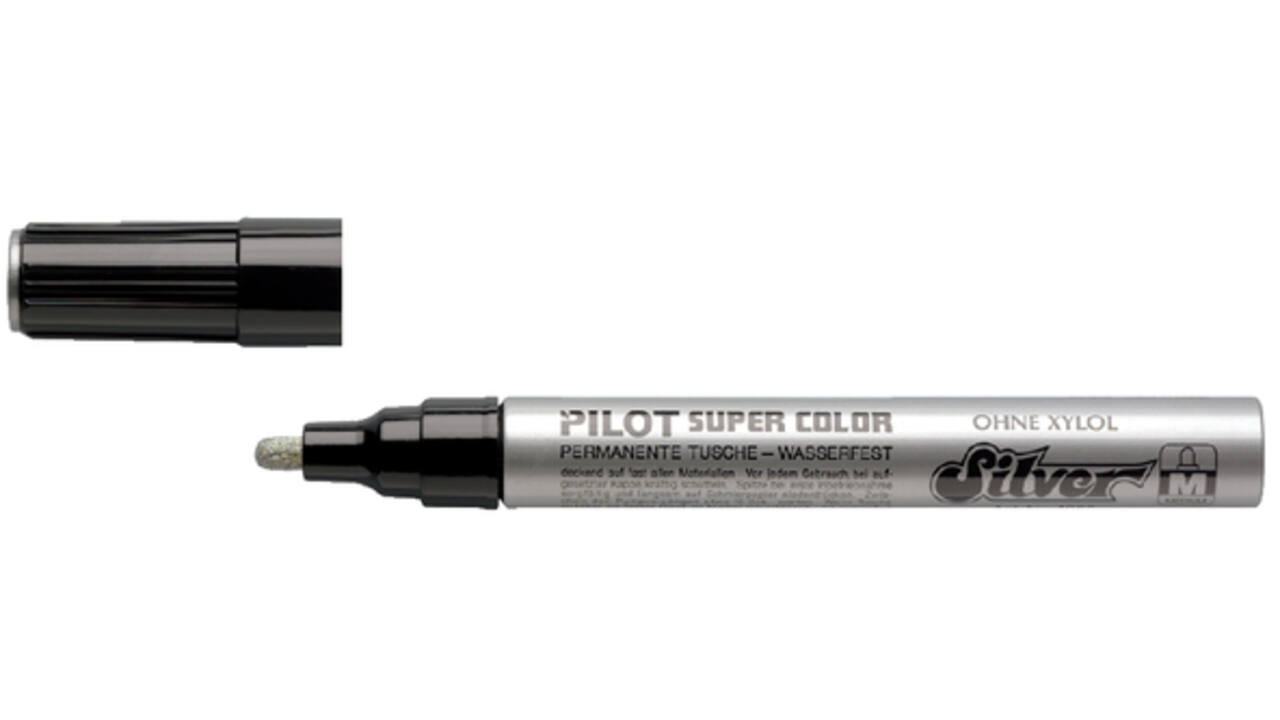 Viltstift PILOT Super Color lakmarker medium zilver