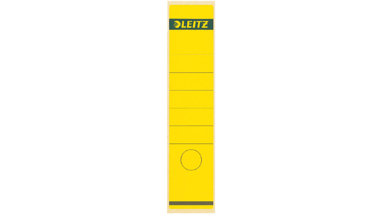 Rugetiket Leitz breed/lang 62x285mm zelfklevend geel
