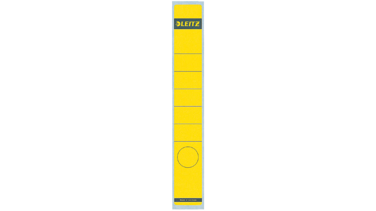 Rugetiket Leitz smal/lang 39x285mm zelfklevend geel