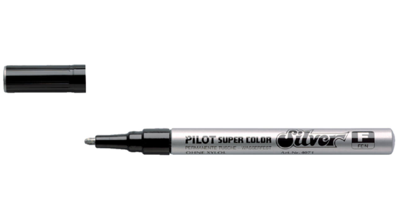 Viltstift PILOT Super Color lakmarker fijn zilver