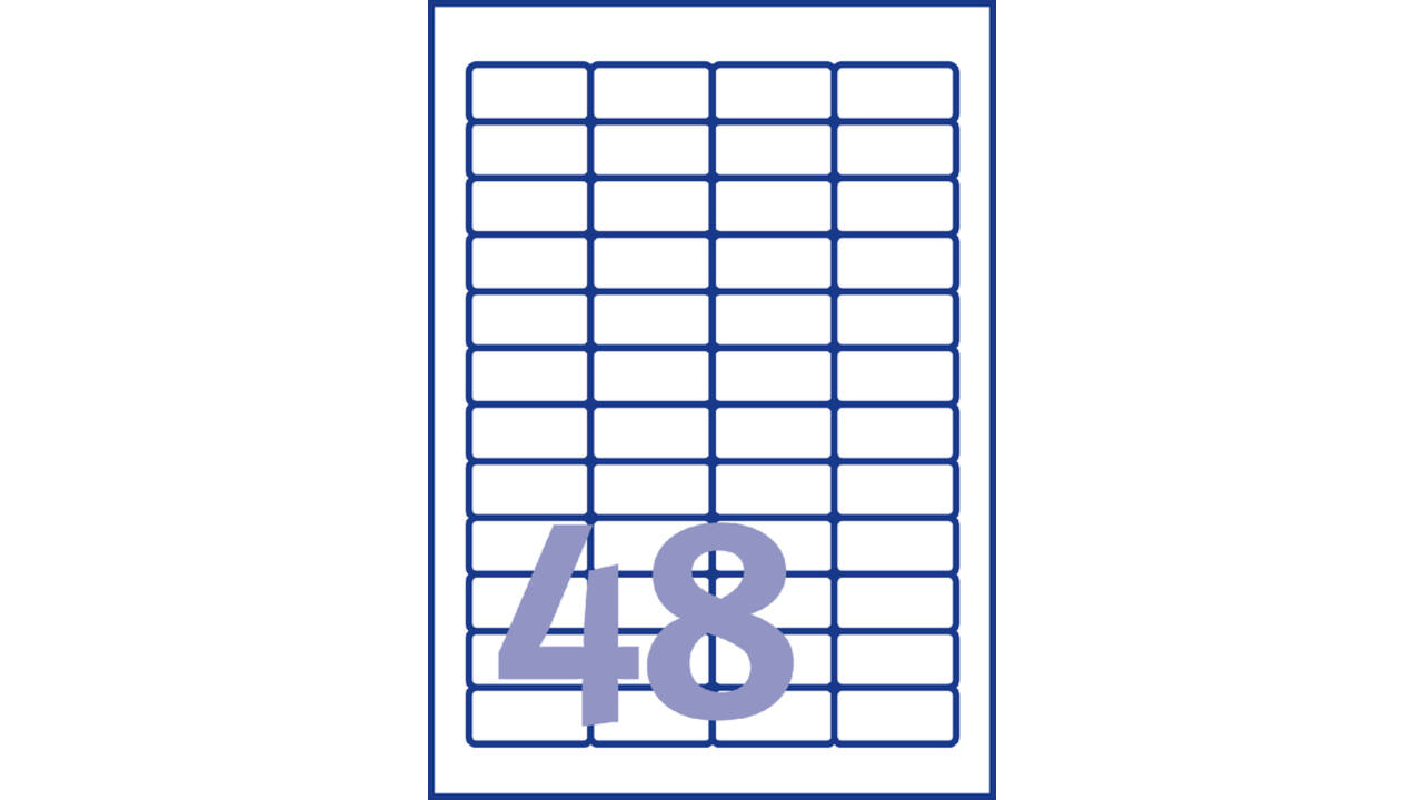 Etiket Avery L4736REV-25 45.7x21.2mm afneembaar wit 1200stuk