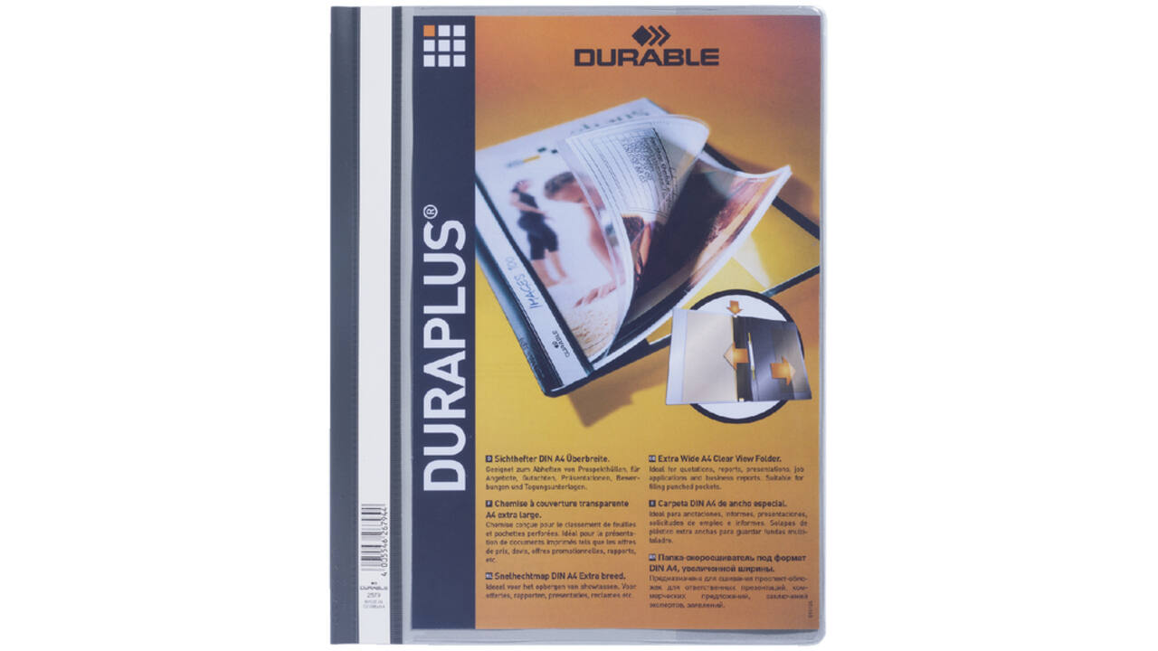 Snelhechtmap Durable Duraplus A4 grijs