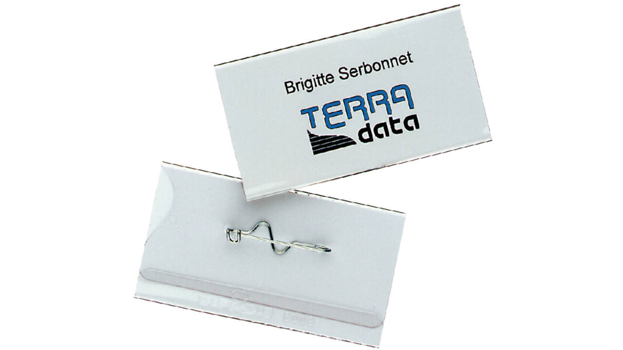 Badge Durable 8008 met speld 40x75mm