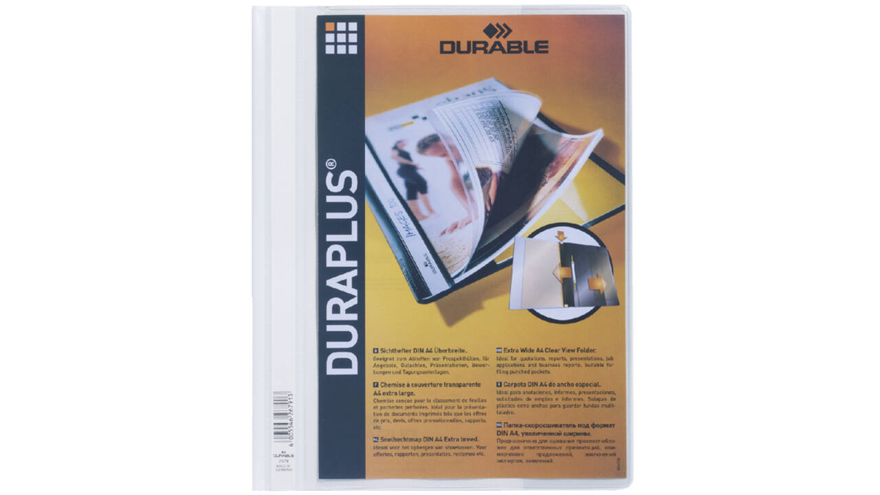Snelhechtmap Durable Duraplus A4 wit