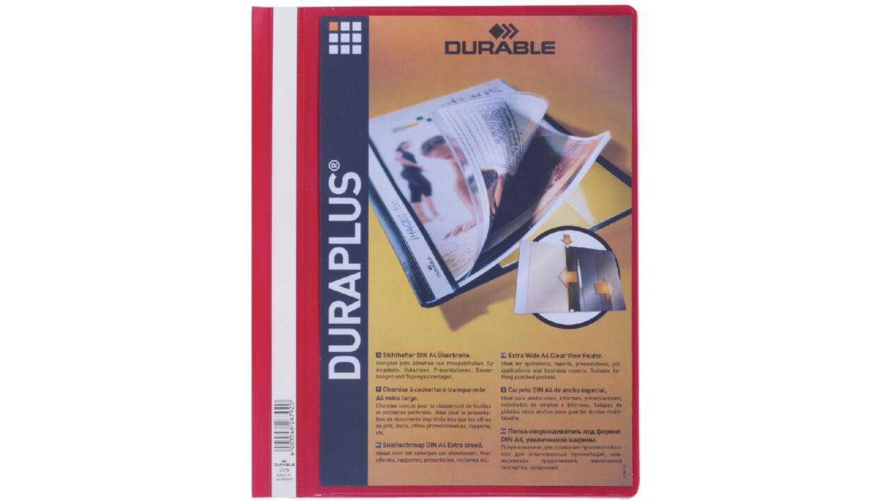 Snelhechtmap Durable Duraplus A4 rood