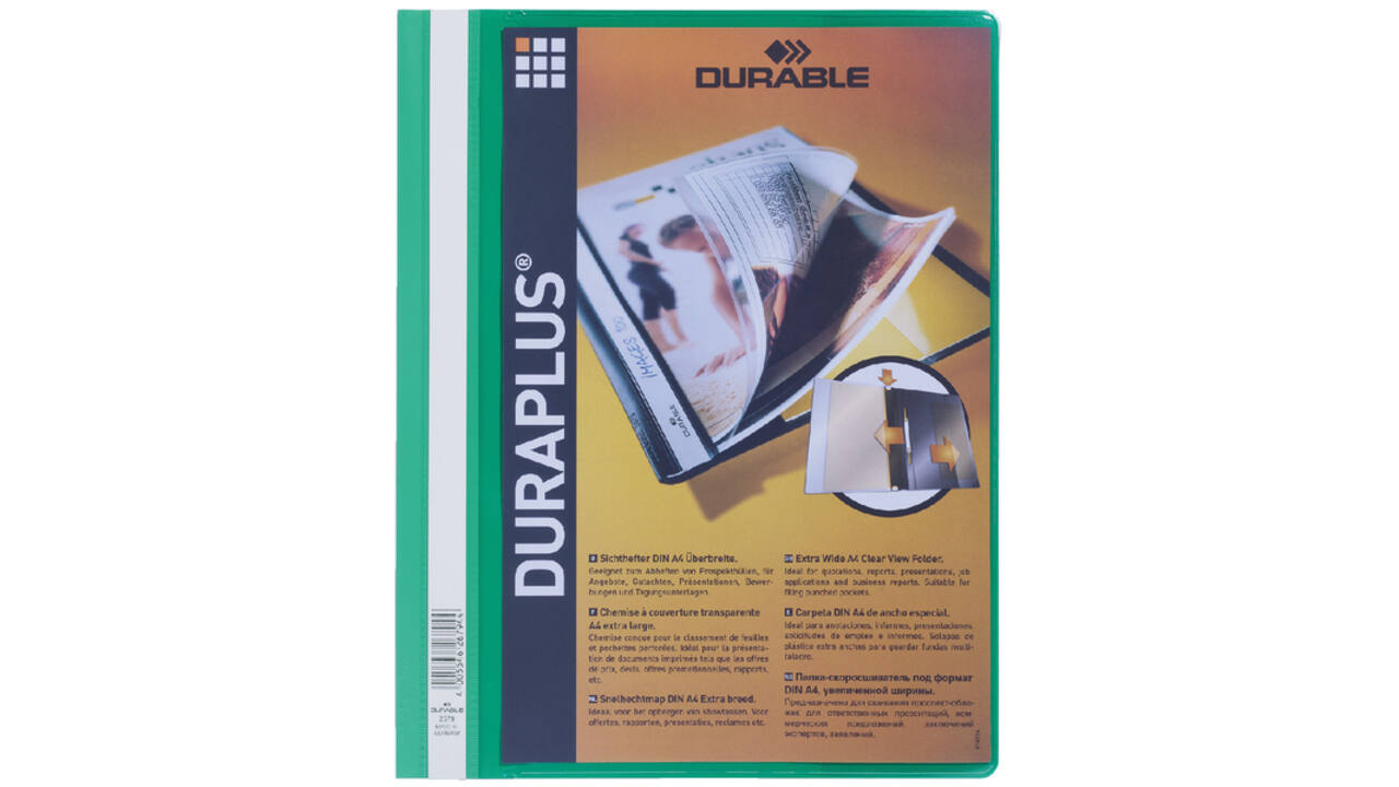 Snelhechtmap Durable Duraplus A4 groen