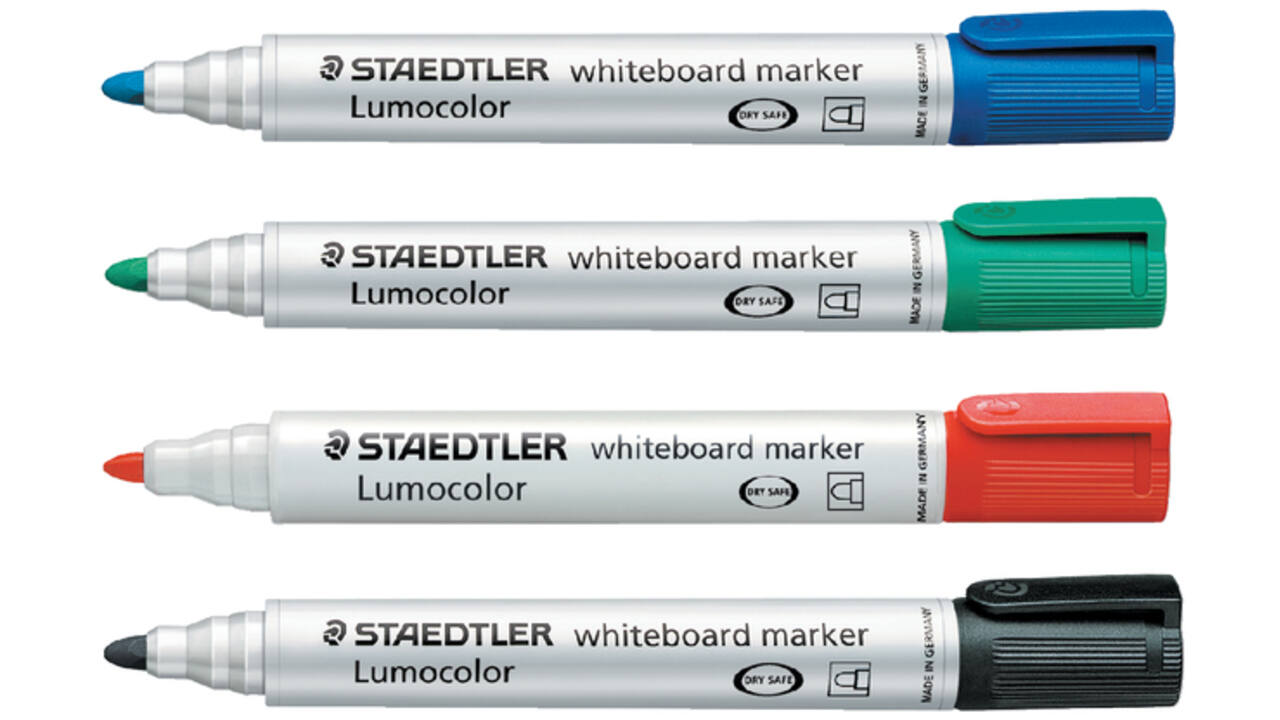 Viltstift Staedtler Lumocolor 351 whiteboard rond blauw 2mm