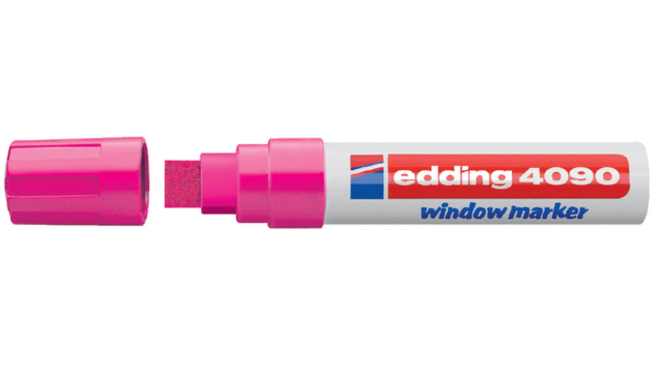 Krijtstift edding 4090 window schuin 4-15mm neon roze blister à 1 stuk