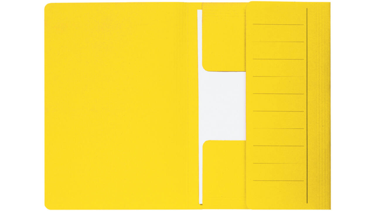 Dossiermap Djois Secolor Mammoet folio 3 kleppen 250gr recycled geel 50 stuks