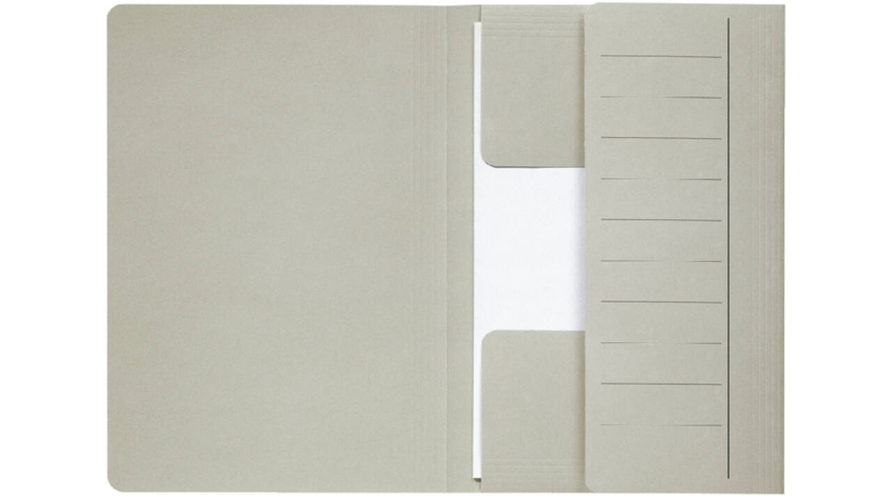 Dossiermap Djois Secolor Mammoet folio 3 kleppen 250gr recycled grijs 50 stuks