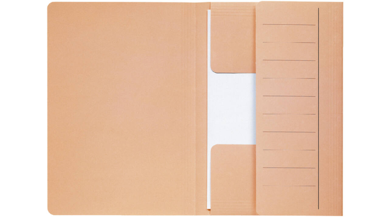 Dossiermap Djois Secolor Mammoet folio 3 kleppen 250gr recycled chamois 10 stuks