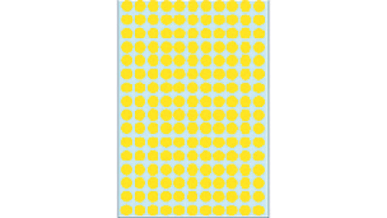 Etiket HERMA 2211 rond 8mm geel 5632stuks