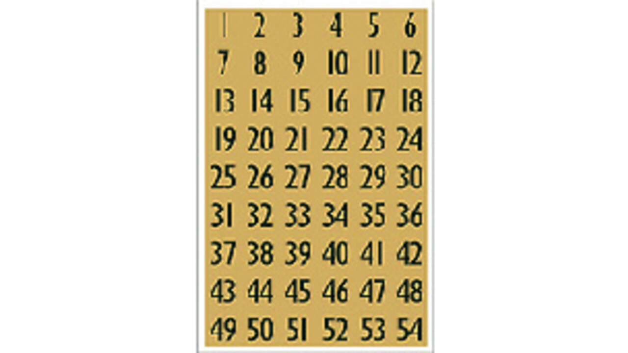 Etiket HERMA 4146 13x12mm getallen 0-9 zwart op goud