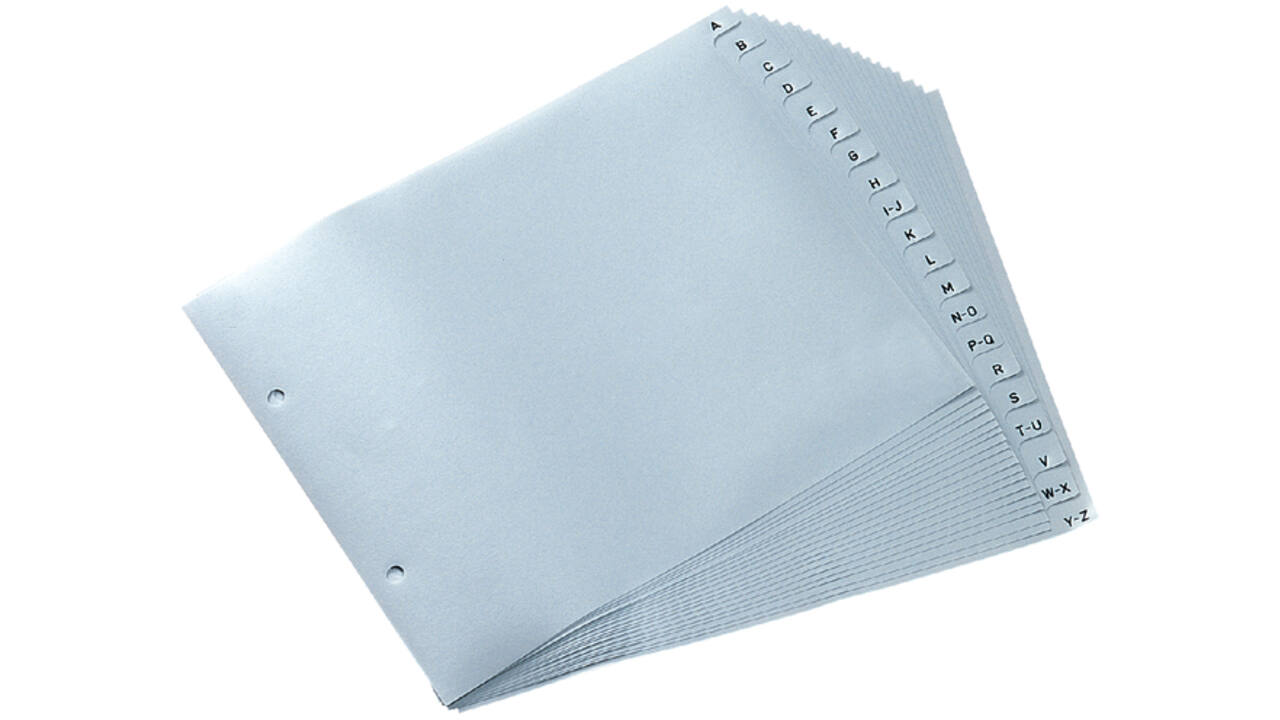 Ordner alfabet Quantore 2-gaats 18x23 PP grijs