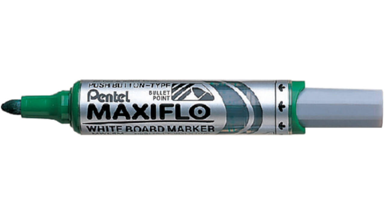 Viltstift Pentel MWL5M Maxiflo whiteboard rond 3mm groen