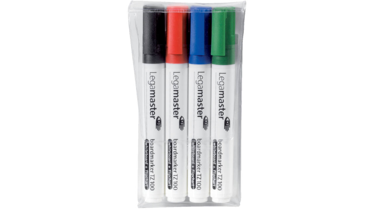 Viltstift Legamaster TZ 100 whiteboard rond 1.5-3mm assorti pak à 4 stuks
