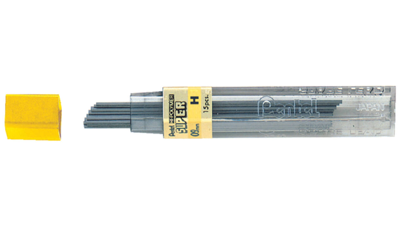Potloodstift Pentel H 0.9mm zwart koker à 12 stuks