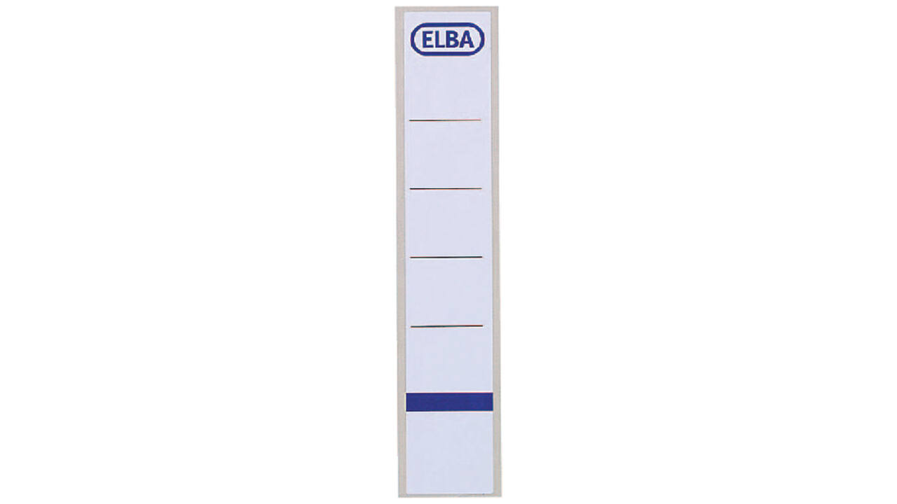 Rugetiket Elba smal 34x190mm zelfklevend wit/blauw