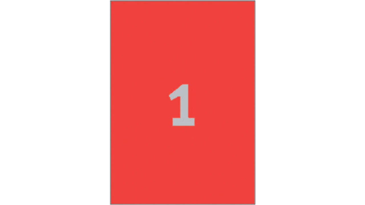 Etiket Avery Zweckform 3470 210x297mm A4 rood 100stuks