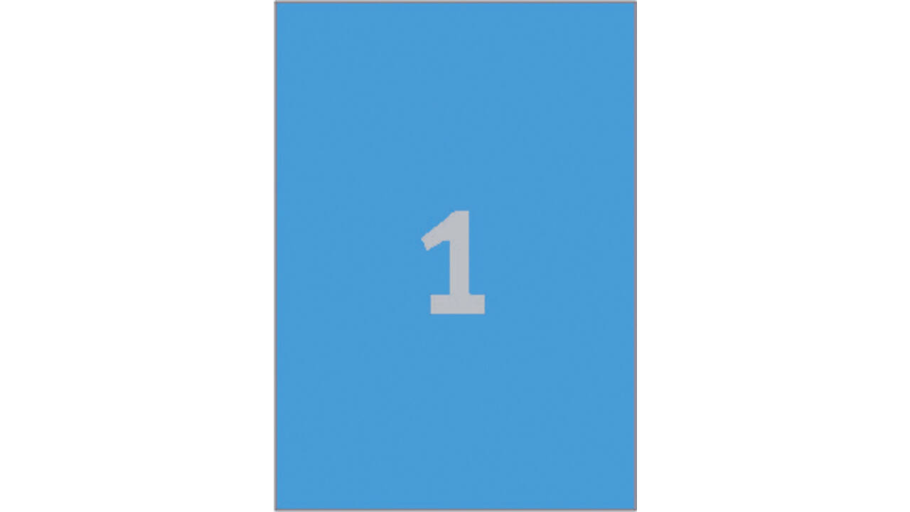 Etiket Avery Zweckform 3471 210x297mm A4 blauw 100stuks