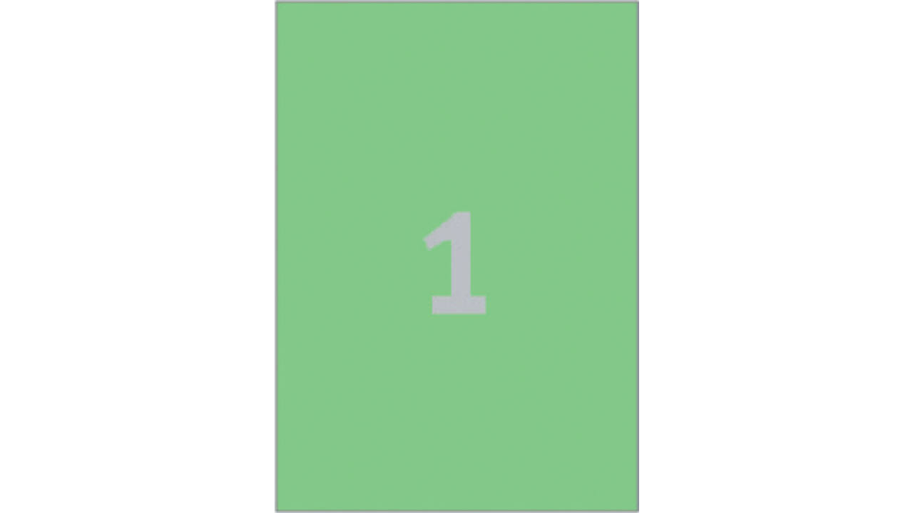 Etiket Avery Zweckform 3472 210x297mm A4 groen 100stuks