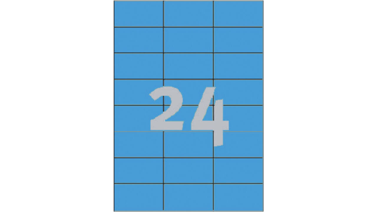 Etiket Avery Zweckform 3449 70x37mm blauw 2400stuks