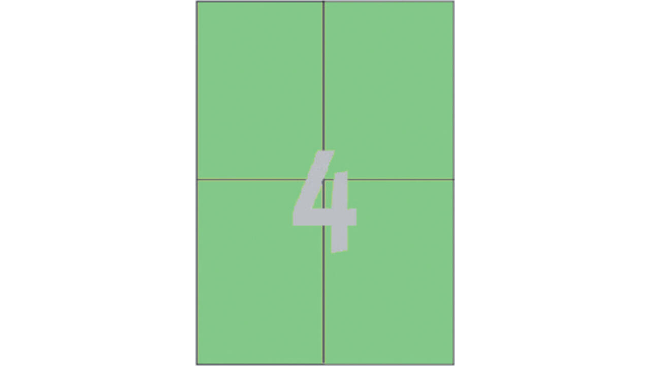 Etiket Avery Zweckform 3458 105x148mm A6 groen 400stuks