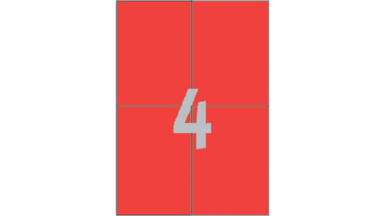 Etiket Avery Zweckform 3456 105x148mm A6 rood 400stuks