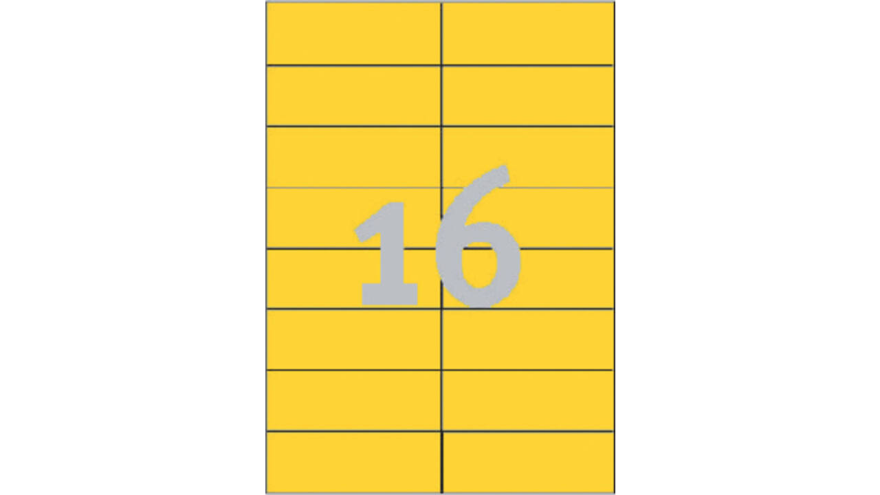 Etiket Avery Zweckform 3455 105x37mm geel 1600stuks