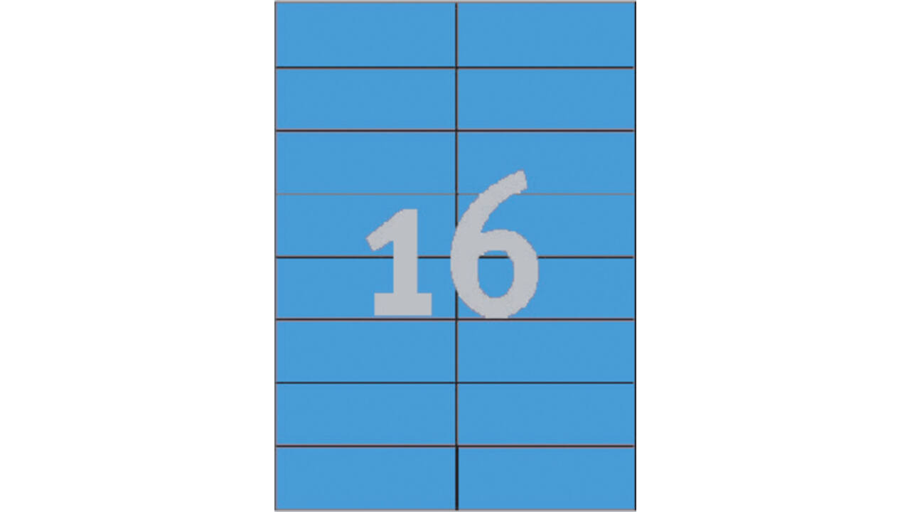 Etiket Avery Zweckform 3453 105x37mm blauw 1600stuks