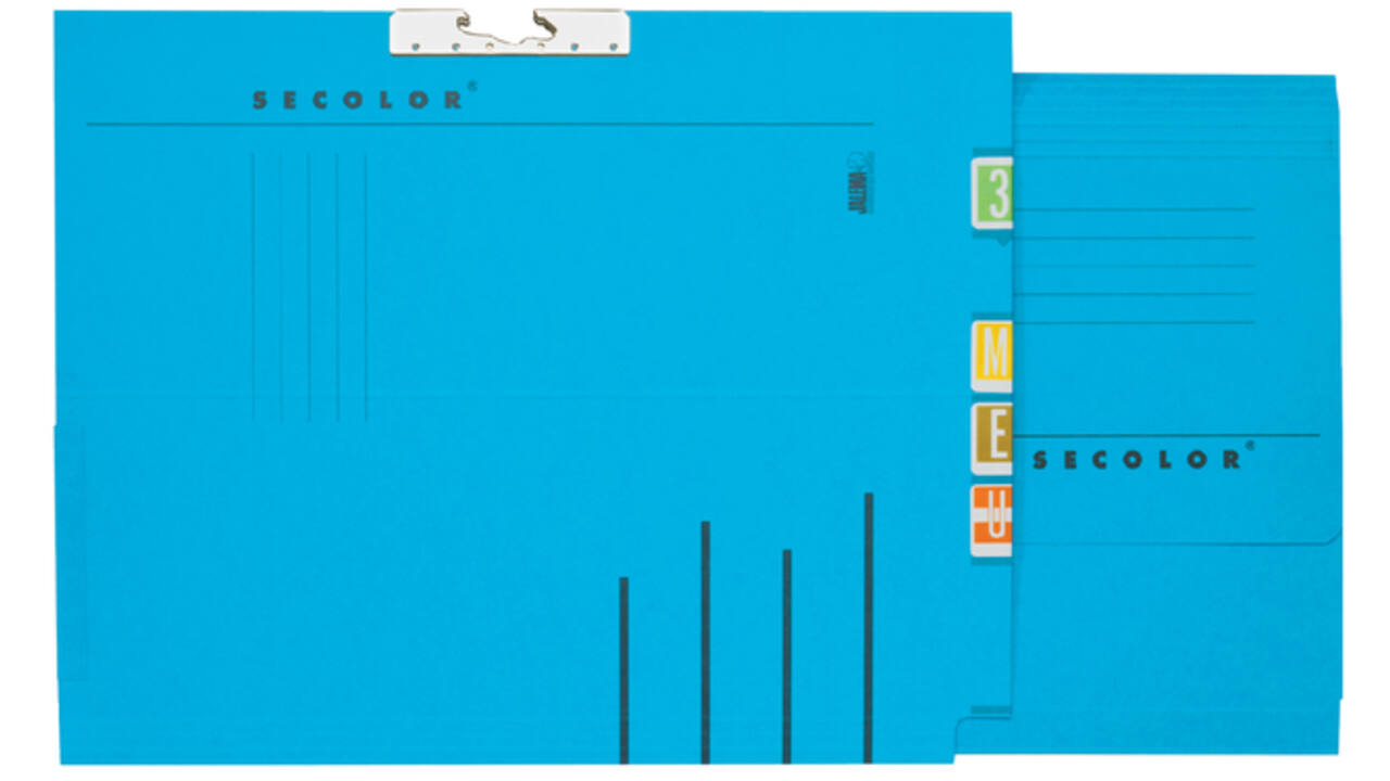 Verzamelmap Djois Secolor A4 lateraal recycled blauw