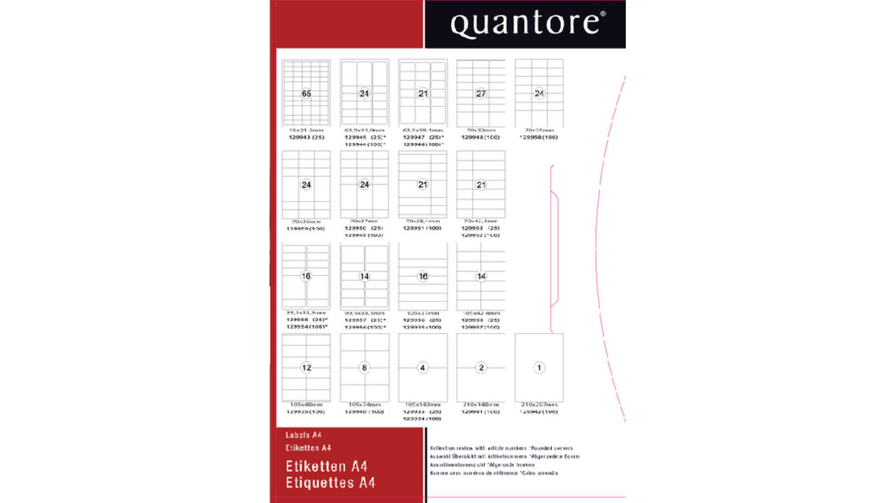 Etiket Quantore 63.5x33.9mm 2400 stuks