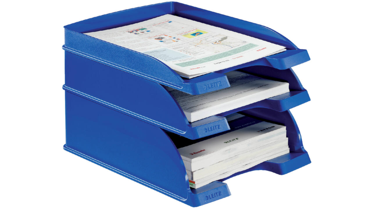 Brievenbak Leitz Plus Slim A4 blauw