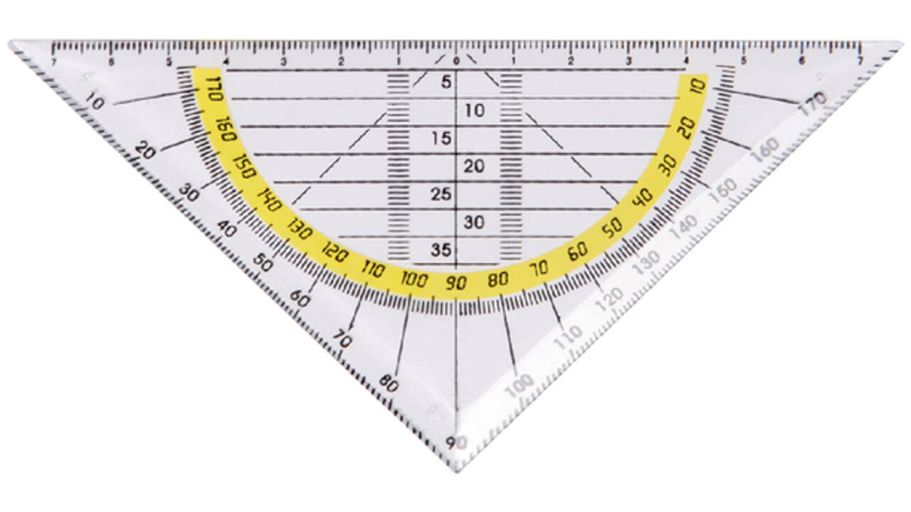 Geodriehoek Quantore 140mm transparant
