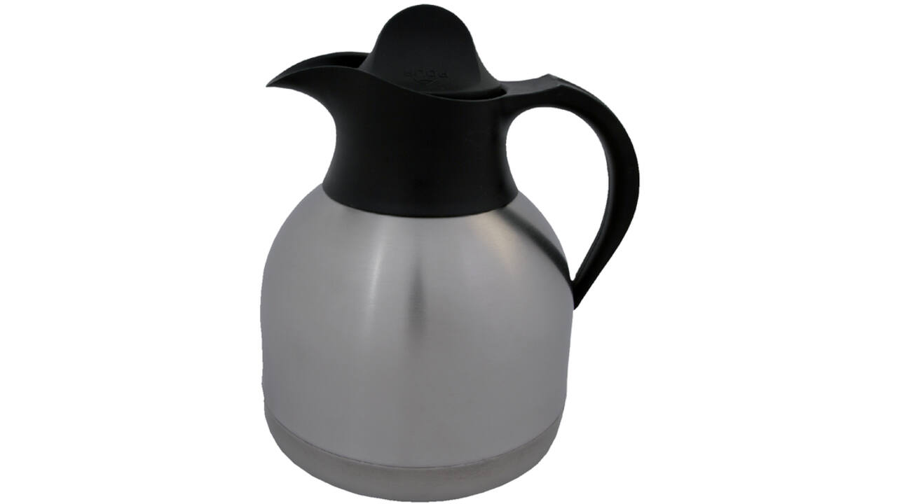 Thermoskan Biaretto koffiekan 1liter roestvrijstaal zwarte dop