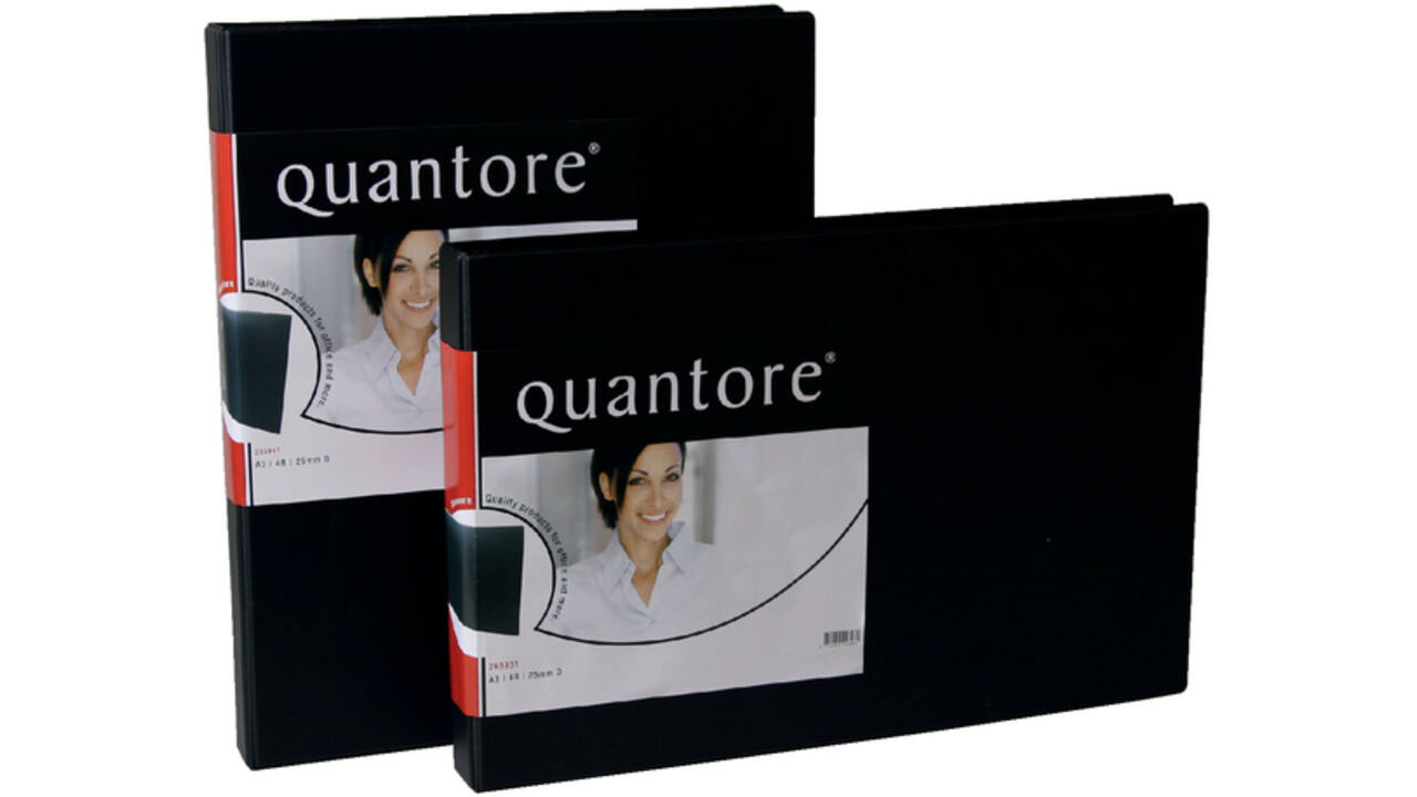 Ringband Quantore A3 dwars 4-rings D-mech 25mm zwart