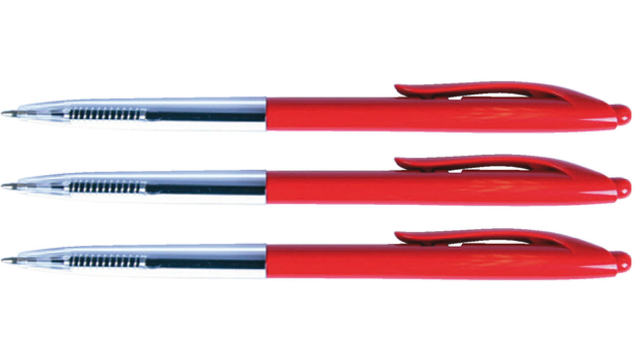 Balpen Quantore drukknop rood medium
