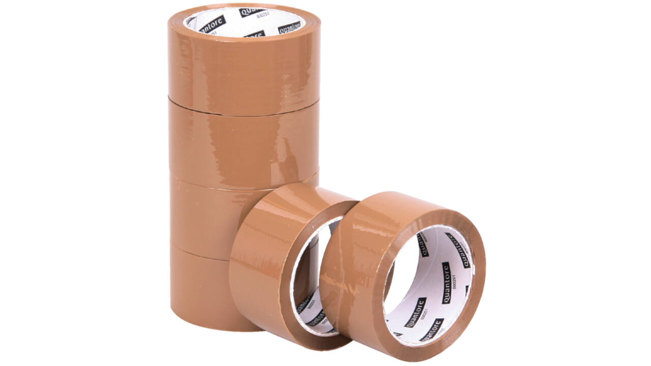 Verpakkingstape Quantore 50mmx60m PP bruin