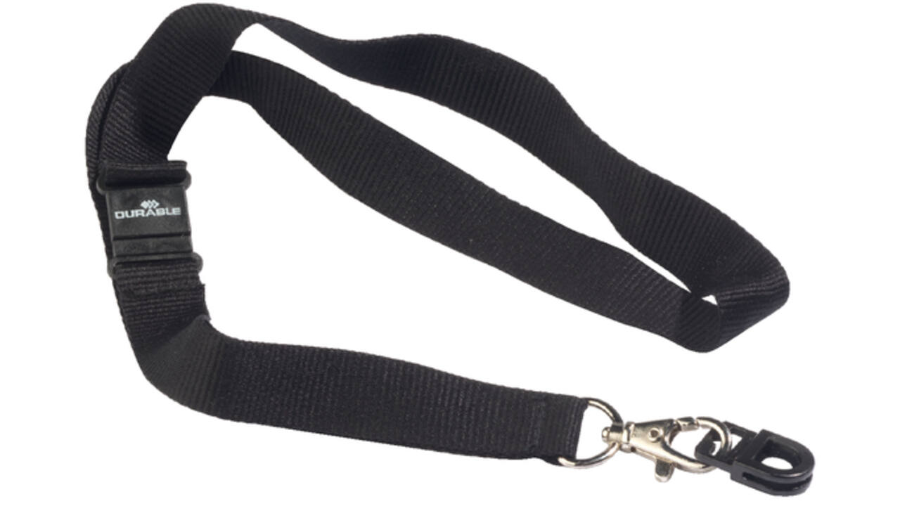Textielkoord Durable 8187 met card fix zwart