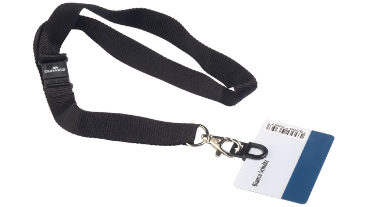Textielkoord Durable 8187 met card fix zwart