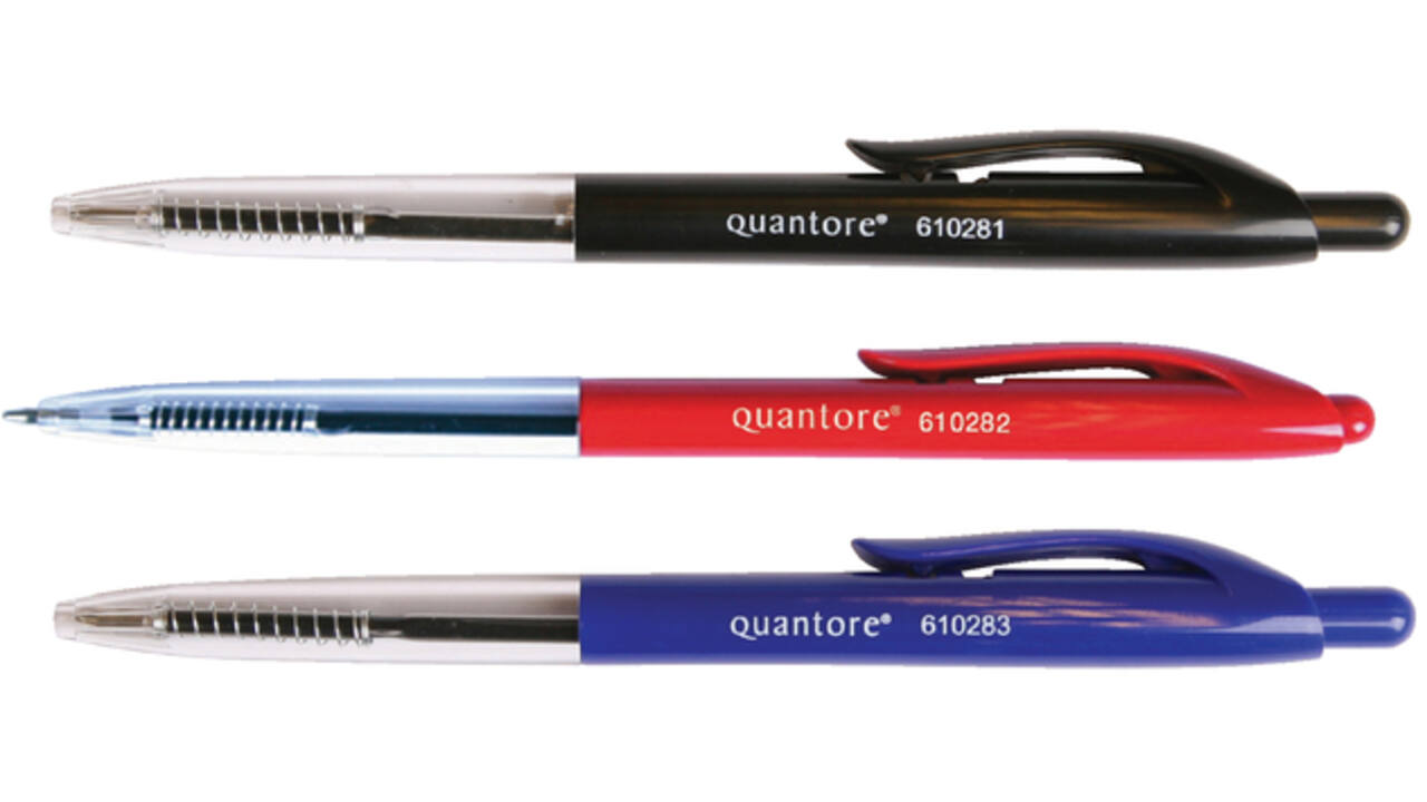 Balpen Quantore drukknop blauw medium