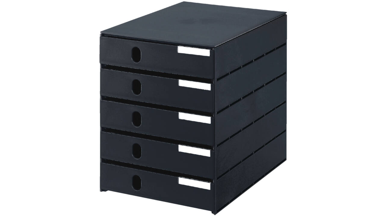 Ladenbox Styroval 5 laden zwart gesloten
