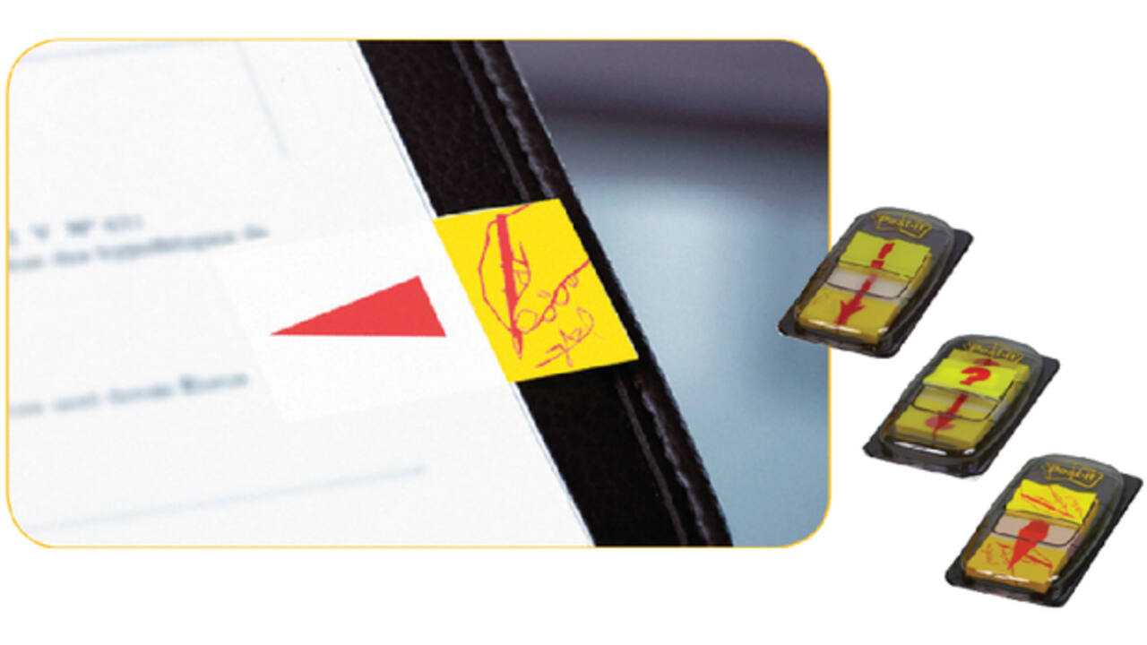 Indextabs Post-it 68031 25,4x43.2mm " hier ondertekenen" geel
