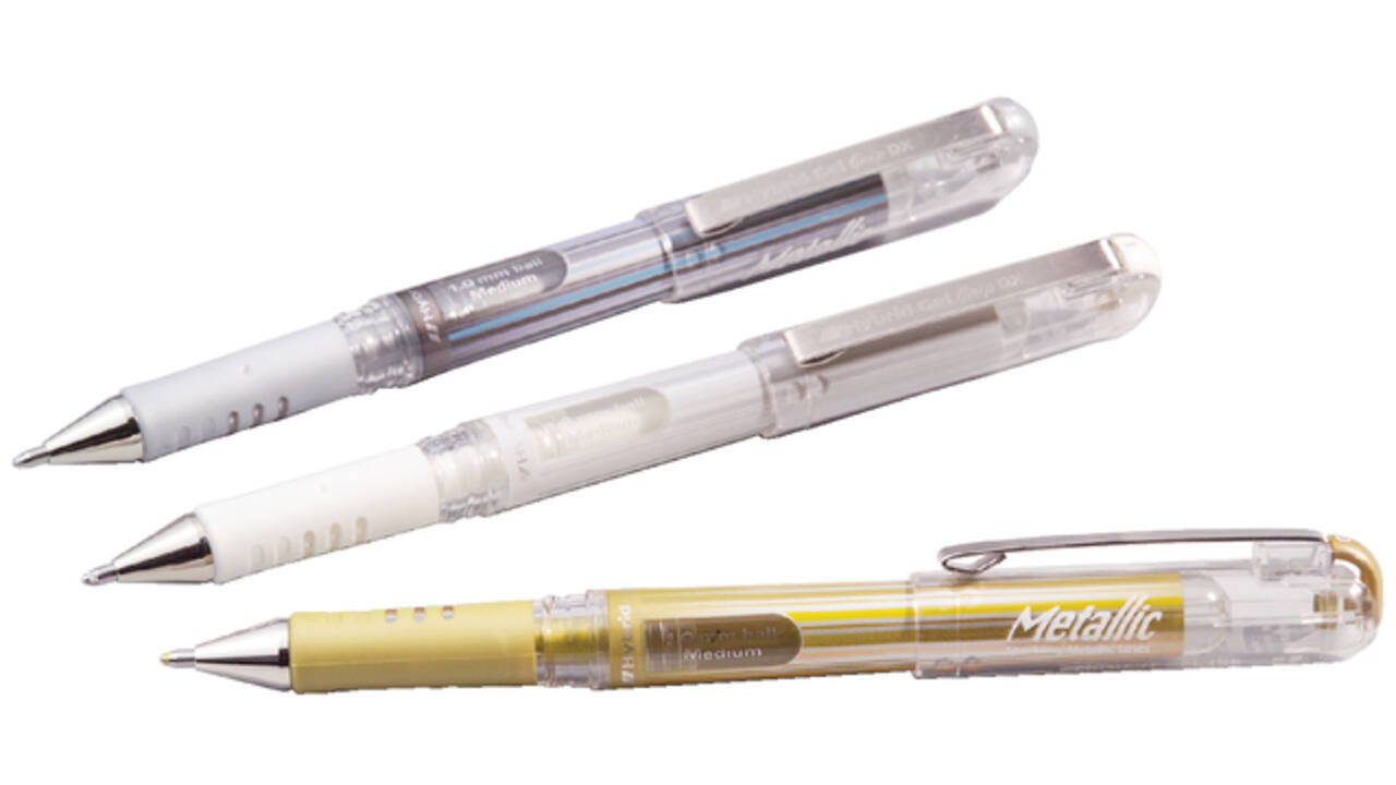 Gelschrijver Pentel K230M medium metallic goud