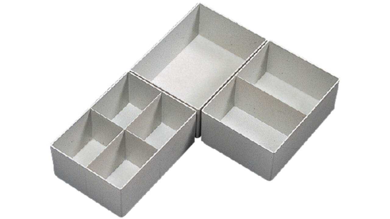 Inzetbak Djois hoog 70x122x168mm 2-vaks grijs