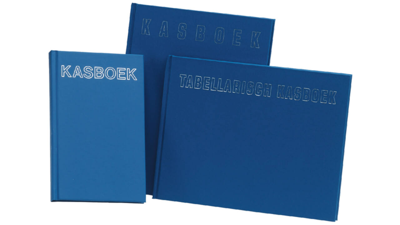 Kasboek 165x210mm 192blz 1 kolom blauw