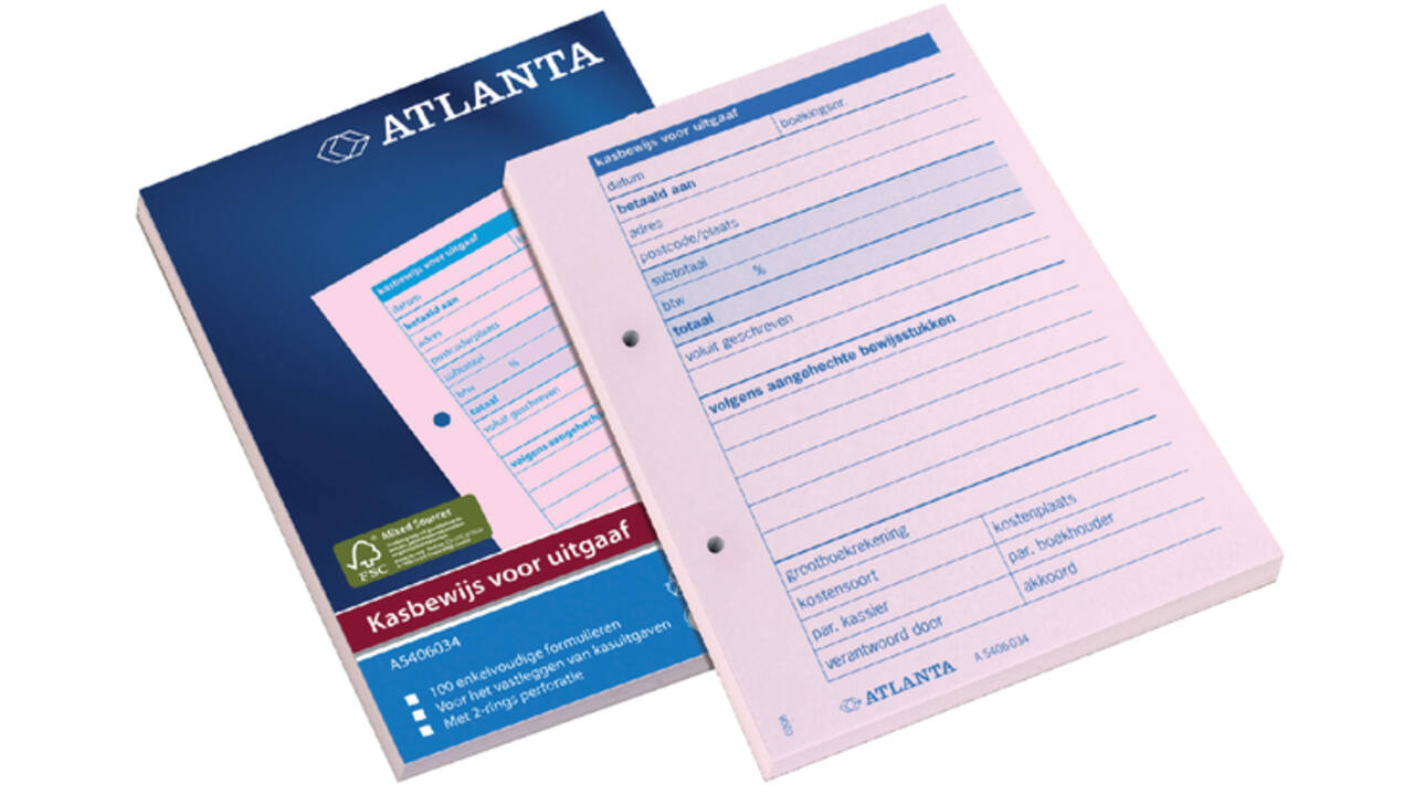 Kasbewijs Djois Atlanta uitgaaf A6 100 vel roze