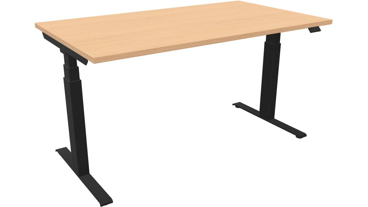 Bureau S-Line 140x80cm - Zwart / Lindberg Eiken