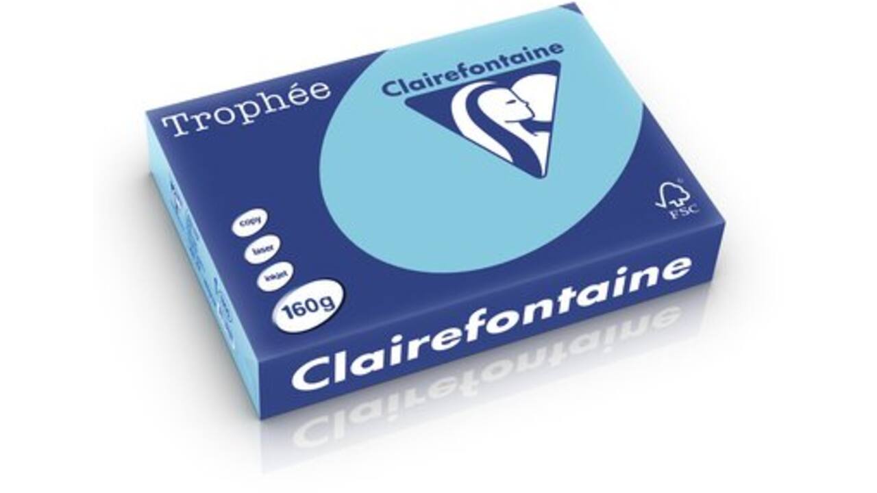 Kopieerpapier Clairefontaine Trophee pastel 120gr helblauw A4